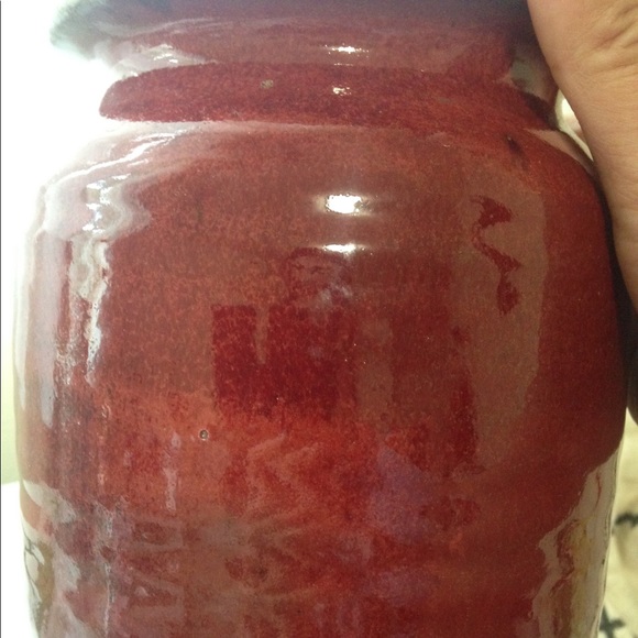 Bruning Pottery Hand-Thrown Stoneware Cranberry Red 11 3/8 Inch Vase - Picture 3 of 8